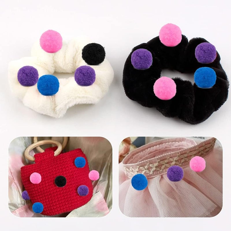 MORFEN 150 Pcs Pink Craft Pom Poms, 1 Inch Fuzzy Pompom Puff Balls for DIY Arts, Crafts Projects, Home Decorations - Image 5